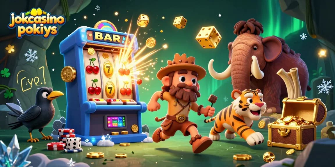 Engage with jokacasino pokies through a vivid 3D illustration of a lively casino scene.