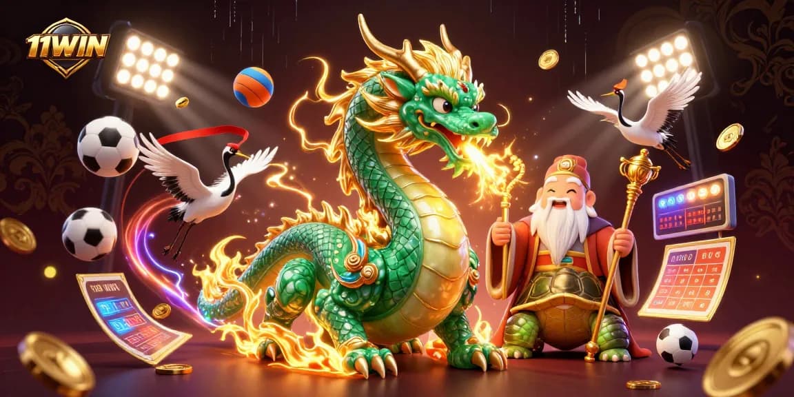 Experience the thrill of 11WIN with this vibrant, dynamic casino-themed illustration.