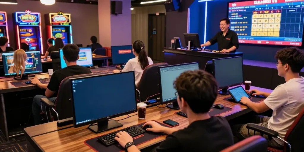 Dewalive players enjoying a vibrant online gaming experience in a modern lounge filled with excitement and community.