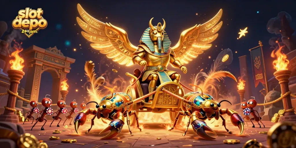 Engage in thrilling gaming action with slot depo ewallet 24 jam featuring vibrant characters and dynamic casino elements.