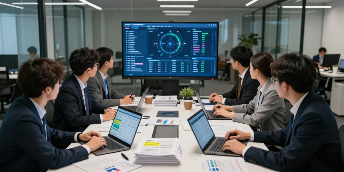 Team collaborating on document fraud detection strategies in a modern office setting.