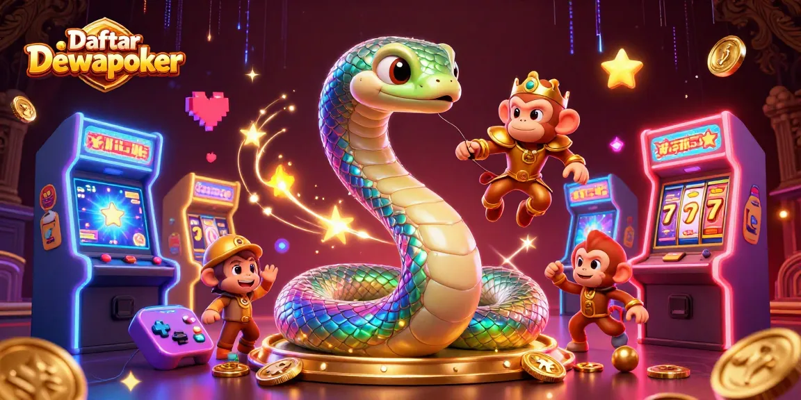Experience thrilling gameplay at Daftar Dewapoker with a dynamic casino-themed 3D illustration.