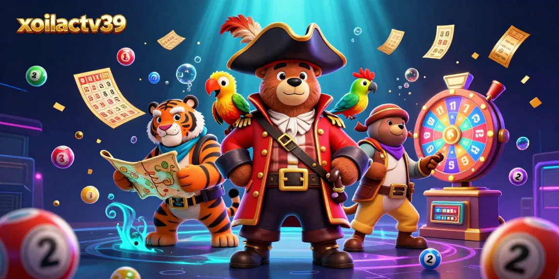 Win exciting prizes with an engaging xoilactv39 gaming scene featuring lottery dynamics and vibrant characters.