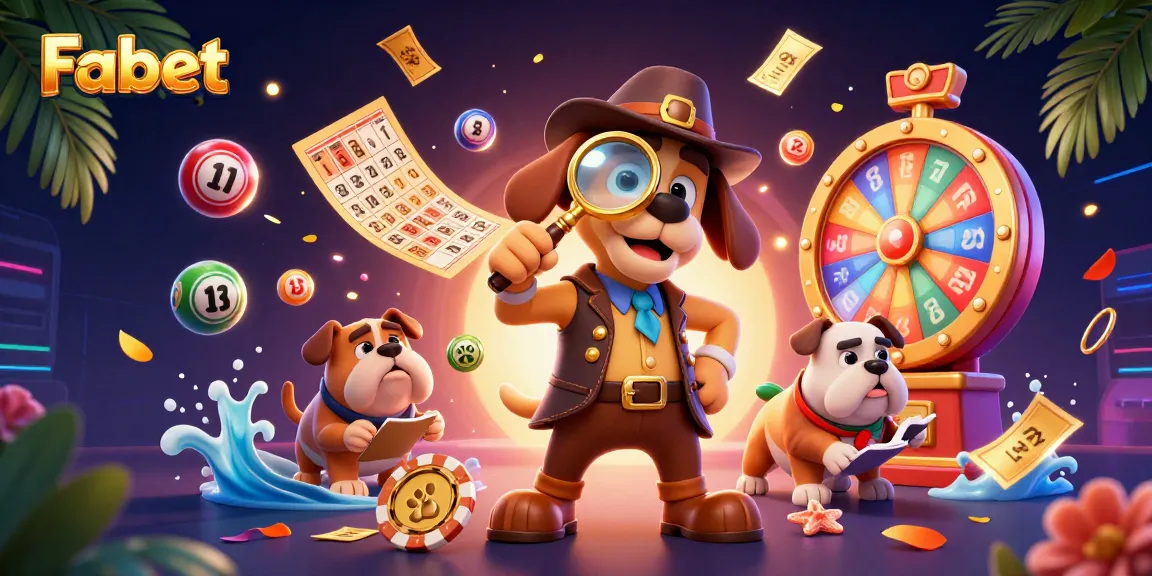 Fabet gamblers explore vibrant lottery and casino elements in an engaging digital scene.